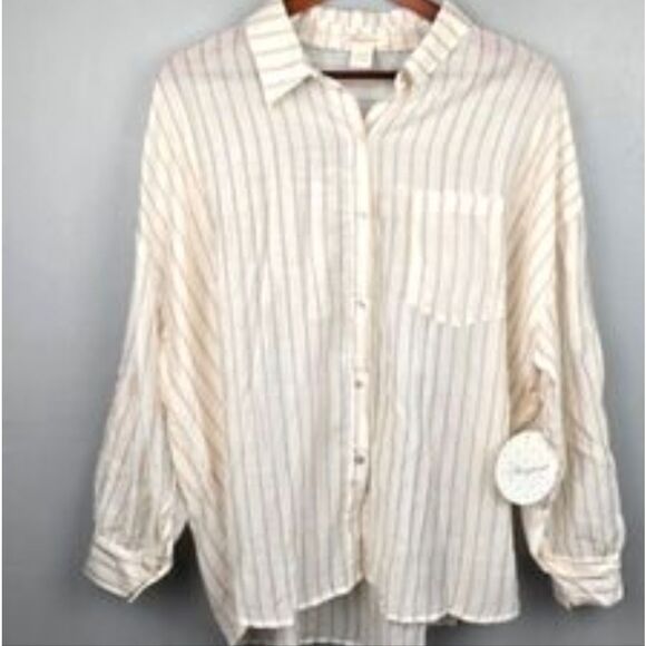 Passport Other - Passport Beige Striped Casual Shirt